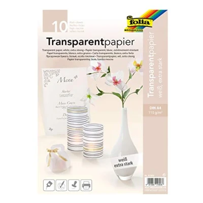 Abbildung von folia Klebeband 87400 Transparentpapier, DIN A4, 115 g/qm, weiß