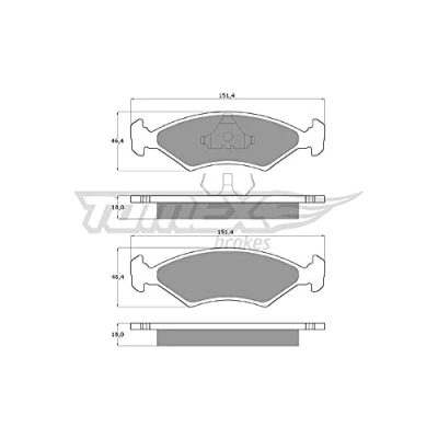Abbildung von TOMEX brakes TX 10 28 Bremsbelagsatz Vorderachse FORD: FIESTA 4, 3, Sierra Mk2 Limousine, MAZDA: 121 III Hatchback