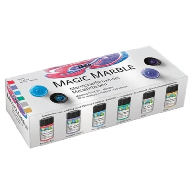 Abbildung von Kreul Bastelfarbe Magic Marble Set Metallic, 6x 20 ml
