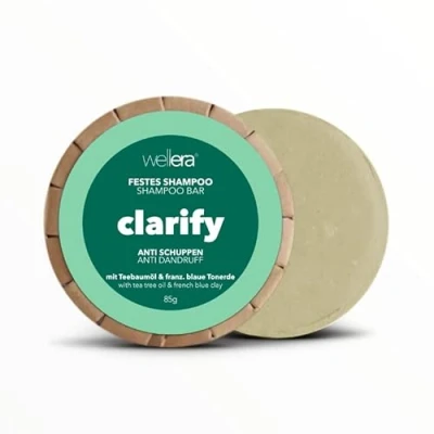 Abbildung von wellera CLARIFY Festes Shampoo 100% Vegane Naturkosmetik Bio Haarshampoo ohne Silikone, Sulfate &amp; Parabene Kraftvoll gegen Schuppen Anti
