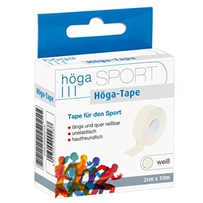 Abbildung von Höga Tape, weiß 2 cm x 10 m, längs und quer reißbar, unelastisch, hautfreundlich, Sport Tape