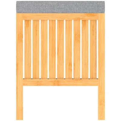 Abbildung von Eisl Badhocker &quot;Bambus&quot;, Wäschesammler mit Sitzkissen, nachhaltige Badmöbel Bambus