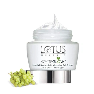 Abbildung von Lotus Herbals WhiteGlow Skin Whitening And Brightening Gel, Gesichtscreme mit LSF 25, für alle Hauttypen, 40g