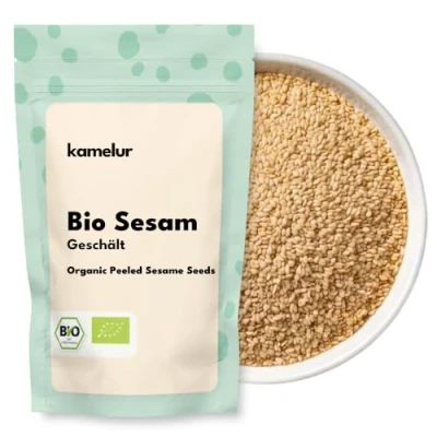 Abbildung von Kamelur Bio Sesam Geschält (1kg) Sesamsamen Nicht Geröstet Und Ohne Zusätze