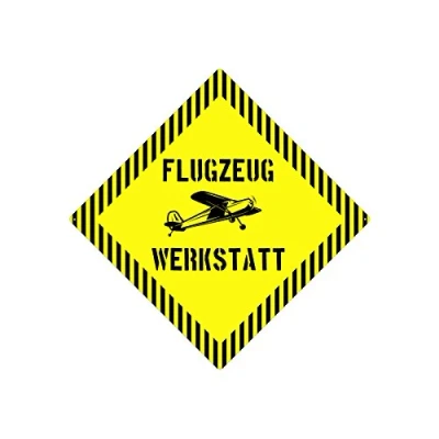 Abbildung von Interluxe 20x20 METALLSCHILD Blechschild Dekoschild Flugzeug Werkstatt Modellbau Geschenk Modellflugzeug Modellflieger Dekoration