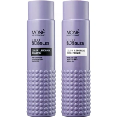 Abbildung von MONÉ PROFESSIONAL Shampoo und Conditioner Set für blondes blondiertes Haar Pflege trockenes geschädigtes Nährt, hydratisiert schützt eine strahlende Farbe 300 ml