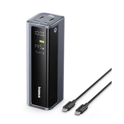 Abbildung von Baseus EnerGeek 145W 20800mAh Laptop Powerbank, Externer Akku mit 2X USB C PD 3.0 100W Max Schnellladung, Digitaldisplay, Kompatibel MacBook Pro, Dell, HP, SteamDeck, iPhone 16/15/14/13, Samsung