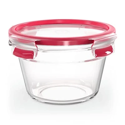 Abbildung von Emsa Frischhaltedose CLIP &amp; CLOSE GLAS, Frischhaltedose, Rot, 0,9 Liter, Borosilikatglas, Kunststoff, Silikon