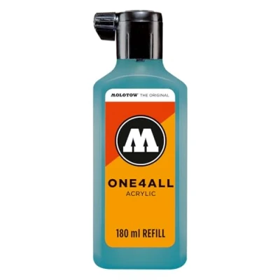 Abbildung von Molotow One4All Refill Acryl 180ml (Tinte zum Nachfüllen von Acrylmarkern, hochdeckend und permanent, schnell trocknend, für fast alle Untergründe) 254 olympiablau