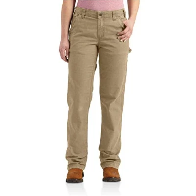 Abbildung von Carhartt Damen Rugged Flex® Loose Fit Canvas Arbeitshose, Dunkles Khaki, W16
