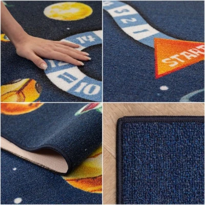 Abbildung von Kinderteppich Weltraum Design, Carpettex, Rechteckig, Höhe: 7 mm, Teppich Kinderzimmer MarineWeltraum Design Rutschfest Waschbar