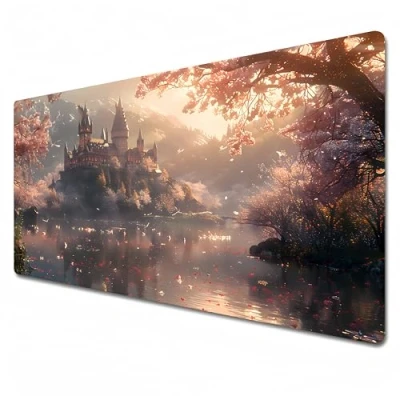 Abbildung von Hogwart Legacy Mauspad, Gaming Anime, XXL 900 x 400, rosa Sakura Büro Schreibtischunterlage, groß, wasserdicht, rutschfest (A02, 80 30 0,3 cm)