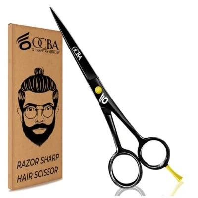Abbildung von OCBA Friseurschere, Friseursalonschere Edelstahl Haarschere Professionelle 6 Zoll Schere für Erwachsene (Japanisch Schwarze)