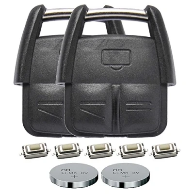 Abbildung von mt key 2X 3 Tasten Auto Schlüssel Reparatur Set + 6X Mikrotaster CR2032 Knopfzelle, (3 V), für Opel Signum Vectra C Funk Fernbedienung