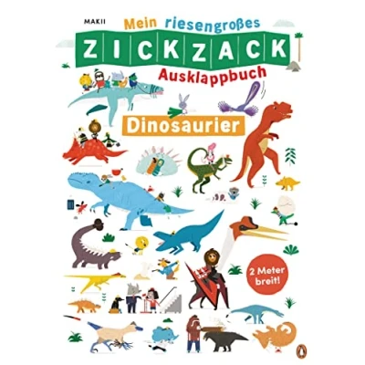 Abbildung von Mein riesengroßes ZICKZACK Ausklappbuch Dinosaurier: Faltbuch ab 3 Jahren mit stabilen Seiten und Wimmelpanorama Ausgeklappt zwei Meter breit