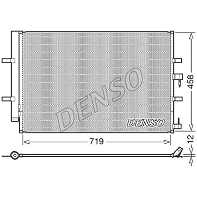 Abbildung von DENSO DCN10036 Klimakondensator mit Trockner 687x471.6x12 R 134a 687 FORD: Tourneo Custom V362 Bus, Transit V363 Kastenwagen