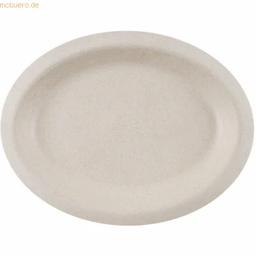 Abbildung von 10 x NatureStar Einweg Teller Zuckerrohrfaser oval 23x16cm VE=50 Stück