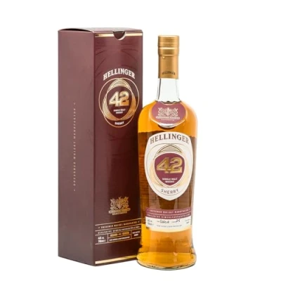 Abbildung von HELLINGER 42 Sherry Sächsischer Single Malt Whisky 46% Vol. Alkohol 700ml Mit Noten von Vanille, Mandarine, Kaffee &amp; Ingwer Dresdner Manufaktur Reifung im Bourbonfass Sherryfass