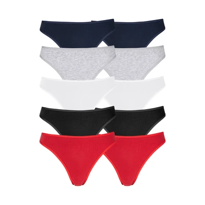 Abbildung von Lascana String String, Damen, Größe: 32/34, Rot schwarz weiß grau meliert navy