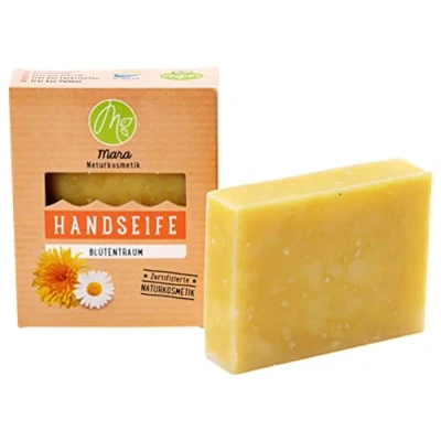 Abbildung von Mara Handseife Blütentraum, Naturkosmetik, vegan, Bio Naturseife, handgemacht, Körperpflege, 1x90g