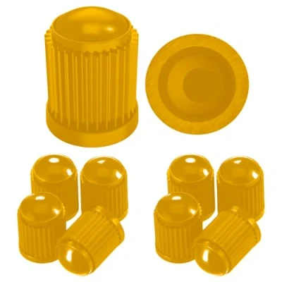 Abbildung von Pitlane Performance® Ventilkappen 10 Stück Ventildeckel Auto Reifen Ventilabdeckung Reifenventil Kappen Autoventil PKW, SUV, Motorrad, Fahrrad für alle Schrader Ventile (Gelb)