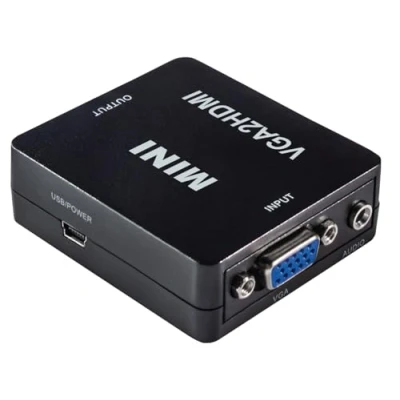 Abbildung von MAXTRACK VGA auf HDMI Konverter CS40L, Adapter, HDMI, Plug &amp; Play, 1080p/60Hz Full HD, Adapter kompatibel mit PC/Laptop, Projektor, Monitor, inkl. USB Stromkabel