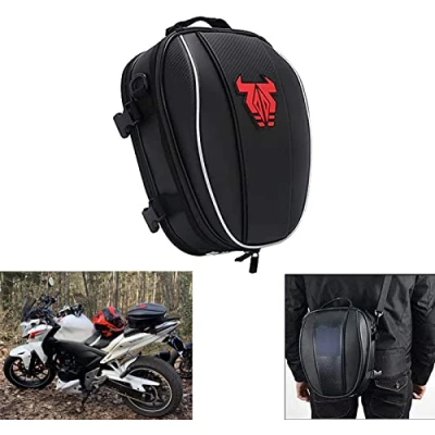 Abbildung von AnXin Motorrad Hecktasche, wasserdichter Rucksack, Mikrofaser, Gepäcktasche, Sitztasche, Motorrad, multifunktionale Fahrradtaschen für Sportaufbewahrung, Rot