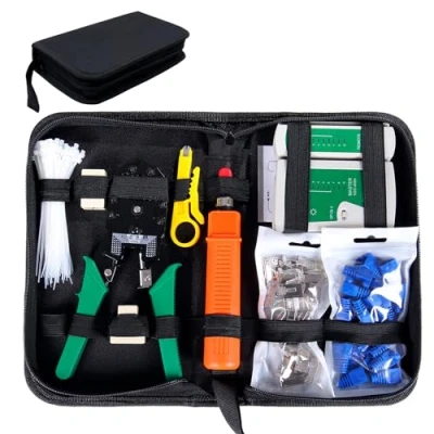 Abbildung von SGILE 9 in 1 Netzwerk Werkzeug Set Reparaturwerkzeuge, Kabeltester Kit, Patchkabel Tester, Computer Wartung, LAN Kabel Tester