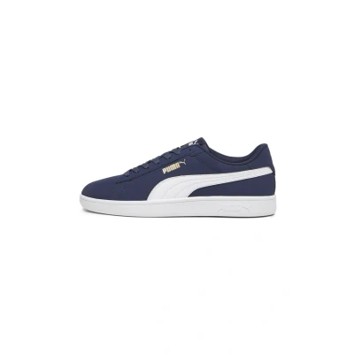 Abbildung von Puma Smash 3.0 Buck Sneakers Schuhe Mit Plain Navy/White/Gold Größe: 35.5