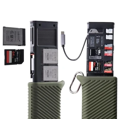 Abbildung von PGYTECH CFexpress Typ B/SD/Micro SD Kartenleser USB 3.2 Gen 2 10 Gbps Speicherkartenleser B/SD/TF/Nano Kartenhalter, Kompatibel mit Windows/Mac/Linux/Android/iPad OS (Moosgrün)