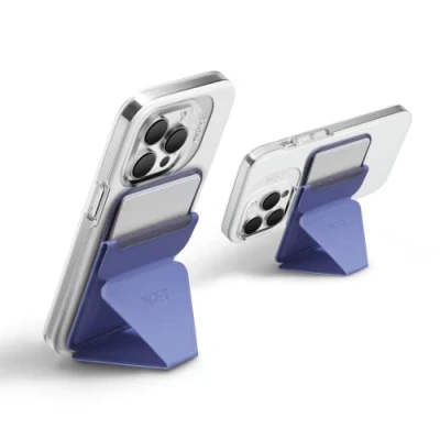 Abbildung von MOFT Snap On Magnetischer Handyständer Magsafe Kompatibles Wallet für iPhone 14/13/12 Serie mit 3 Betrachtungswinkeln, Verbesserte magnetische Stärke, Lila