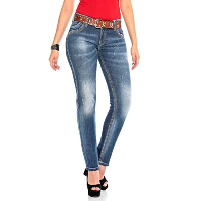 Abbildung von Cipo &amp; Baxx Jeans Slim Fit, Damen, Größe: 29x34, Blue