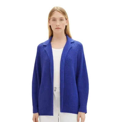 Abbildung von TOM Tailor Strickjacke, Damen, Größe: Large, Crest blue melange
