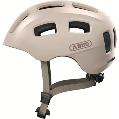 Abbildung von ABUS Fahrradhelm Youn I 2.0 mit Licht für Kinder, Jugendliche und Junge Erwachsene Mädels Jungs Beige, Größe S