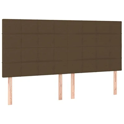 Abbildung von vidaXL Kopfteil 4 STK., Bettkopfteil mit Holzbeinen, Höhenverstellbar Polsterkopfteil für Bett, Betthaupt Bettzubehör Schlafzimmer, Dunkelbraun 100x5x78/88cm Stoff
