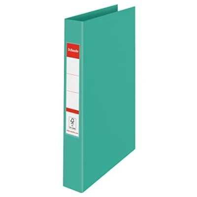 Abbildung von Esselte Ringordner, 10er Pack, 190 Blatt Kapazität, 42 mm Rückenbreite, A4 Ordner mit 2 Ringen und festem Einband, für Zuhause/Büro, zur Schreibtischorganisation, Colour&#039;Breeze Serie, Grün, 626498
