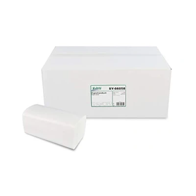 Abbildung von Sobsy Papierhandtuch Papierhandtücher, 2 lagig, 21 x cm, V Falz, hochweiß, Zellstoff (4.000 Stück)