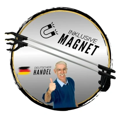 Abbildung von TronicXL Greifarm 2x Greifzange mit Magnet Greifhilfe Metall Greifer für Senioren Müll, 2 tlg., magnetisch, rostfrei