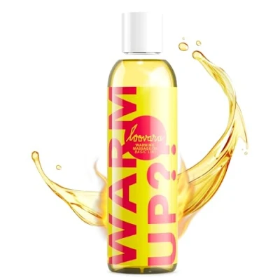Abbildung von Loovara Massageöl 250 ml WARM UP, natürliche Öle, erotisches Massageöl, wärmendes Liebesöl zur Erregung beim Vorspiel, mit süßem Duft Partnermassage, Vegan, dermatologisch getestet