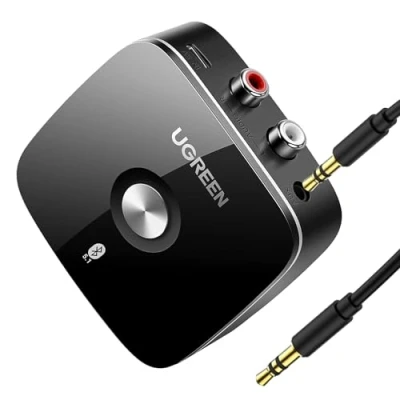 Abbildung von UGREEN Bluetooth 5.1 aptX HD Audio Adapter für Stereoanlage Low Latency Wireless Empfänger mit Cinch Klinke Buchse,Dual Pairing Handy,Tablet,usw HiFi Reciever Lautsprecher,Verstärker