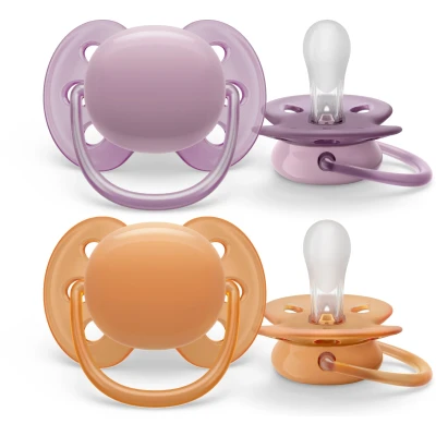 Abbildung von Philips Avent Ultra Soft Schnuller 6 18m 2er Pack, Lila/Orange