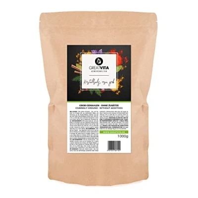 Abbildung von GreatVita Kristallsalz rosa, 1000g, Körnung grob 2 5 mm, naturreines Steinsalz