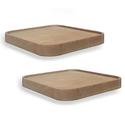 Abbildung von anaan Raft Wandregal viereckig Schweberegal Holz Kleine Regale Wandablagen Präsentation Deko Regal Pflanzenregal Holzregal Wandboard Hängeregal Wandbefestigung Wanddeko Design 2er Set (Quadrat 18cm)