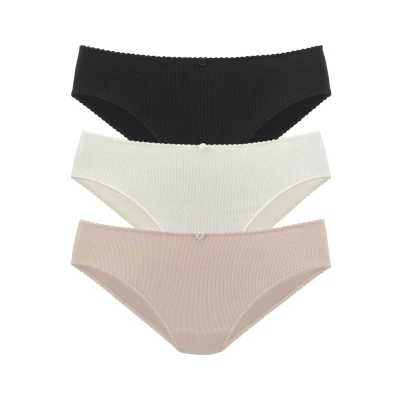 Abbildung von Vivance JAZZ 3 PACK Slip, Damen, Größe: 32/34, Rosé creme schwarz