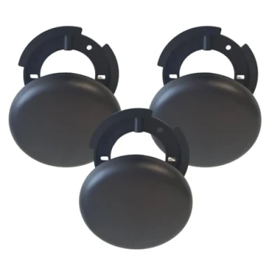 Abbildung von 3 Stück Aufputz Verbindungsdose Abzweigdose schwarz Verteilerdose Baldachin Deckenbaldachin Aufputzdose superflach, Ø 130mm, Höhe 1,5 cm (3x 130mm schwarz)