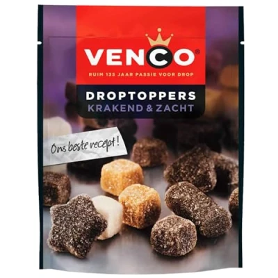 Abbildung von Venco Droptoppers Krakend &amp; Zacht 205g I weiche, süße, leicht gezuckerte Lakritzmischung aus den Niederlanden Holländische Lakritze Dropmix Holland