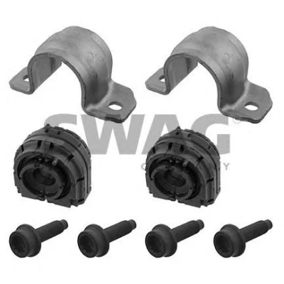 Abbildung von SWAG 32 92 3606 Reparatursatz, Stabilisatorlager Hinterachse mit Halter Schrauben VOLKSWAGEN: Tiguan I, Jetta 3, Golf 5 Schrägheck, AUDI: TT Coupe