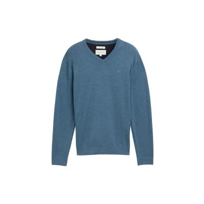 Abbildung von TOM Tailor MIT Vausschnitt Strickpullover, Herren, Größe: XXL, Real teal melange