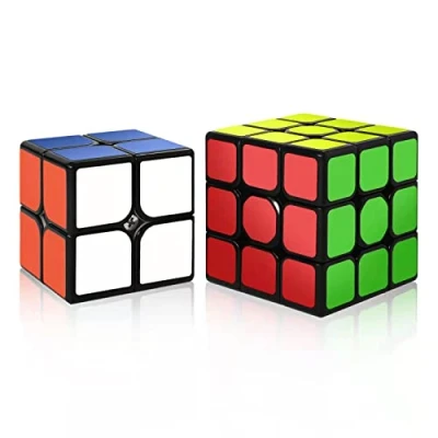 Abbildung von ROXENDA Zauberwürfel, Speed Würfel Set mit 2X2 3X3 Cube Originale, Speedcube Anleitun (Classical Sticker)