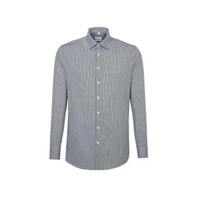 Abbildung von Seidensticker Herren Business Hemd Slim Fit Bügelfrei Kent Kragen Langarm 100% Baumwolle